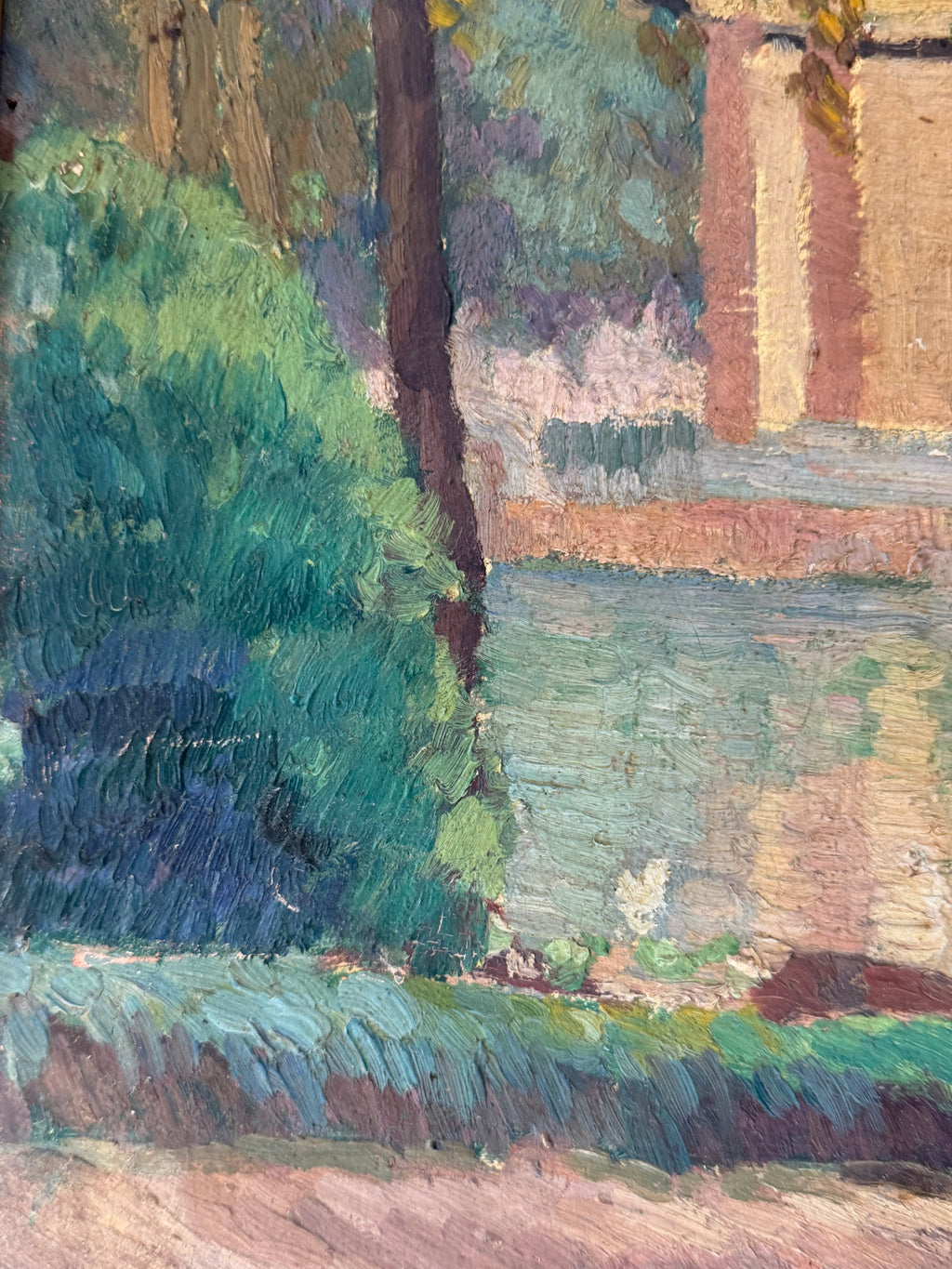 Harry Wertz “Rome” Oil on Board Landscape Painting with Classical Temple