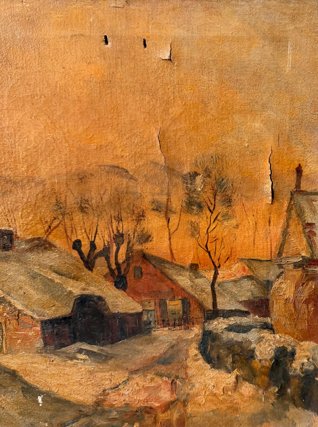 European Winter Village Scene