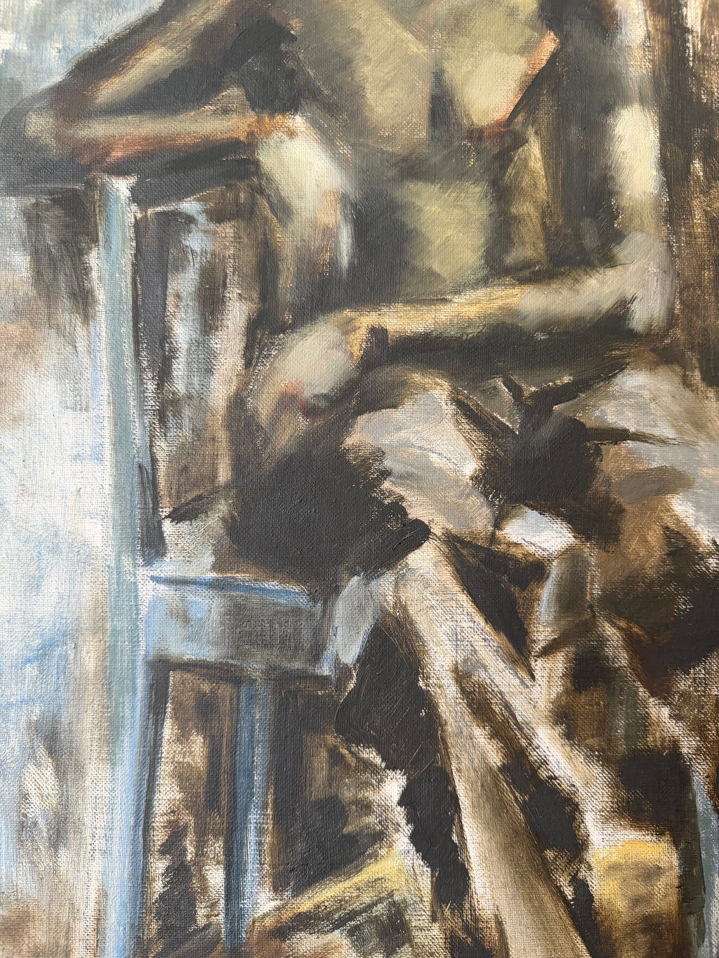 Swedish Modern Figurative Acrylic on Canvas | Framed Scandinavian Portrait Painting