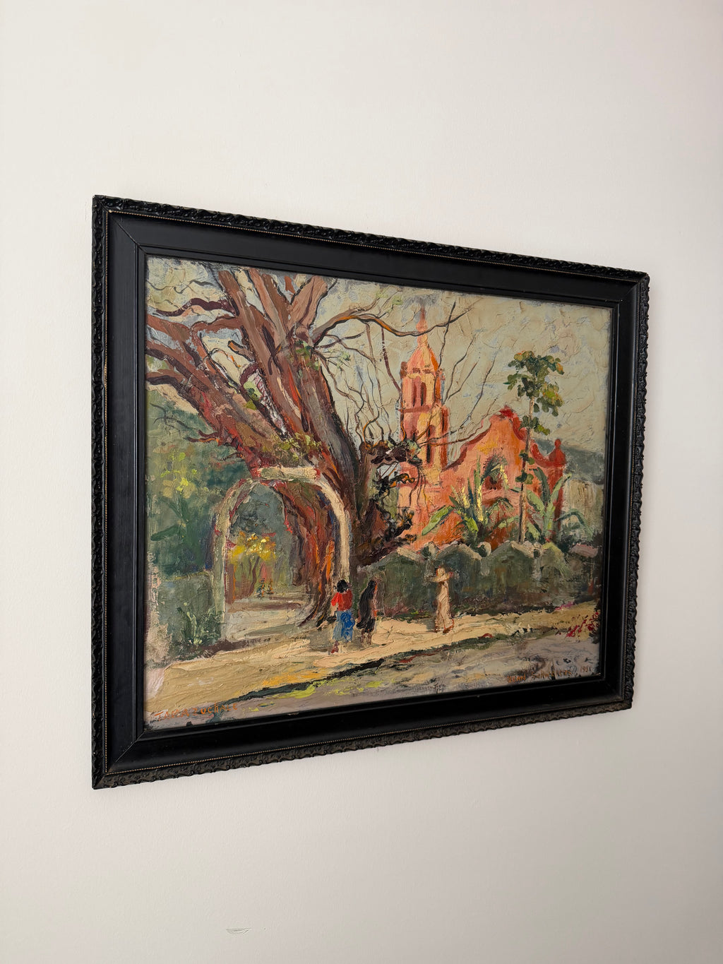 Jean Schweckler Oil Painting | Mexican Mission Landscape | Signed Original
