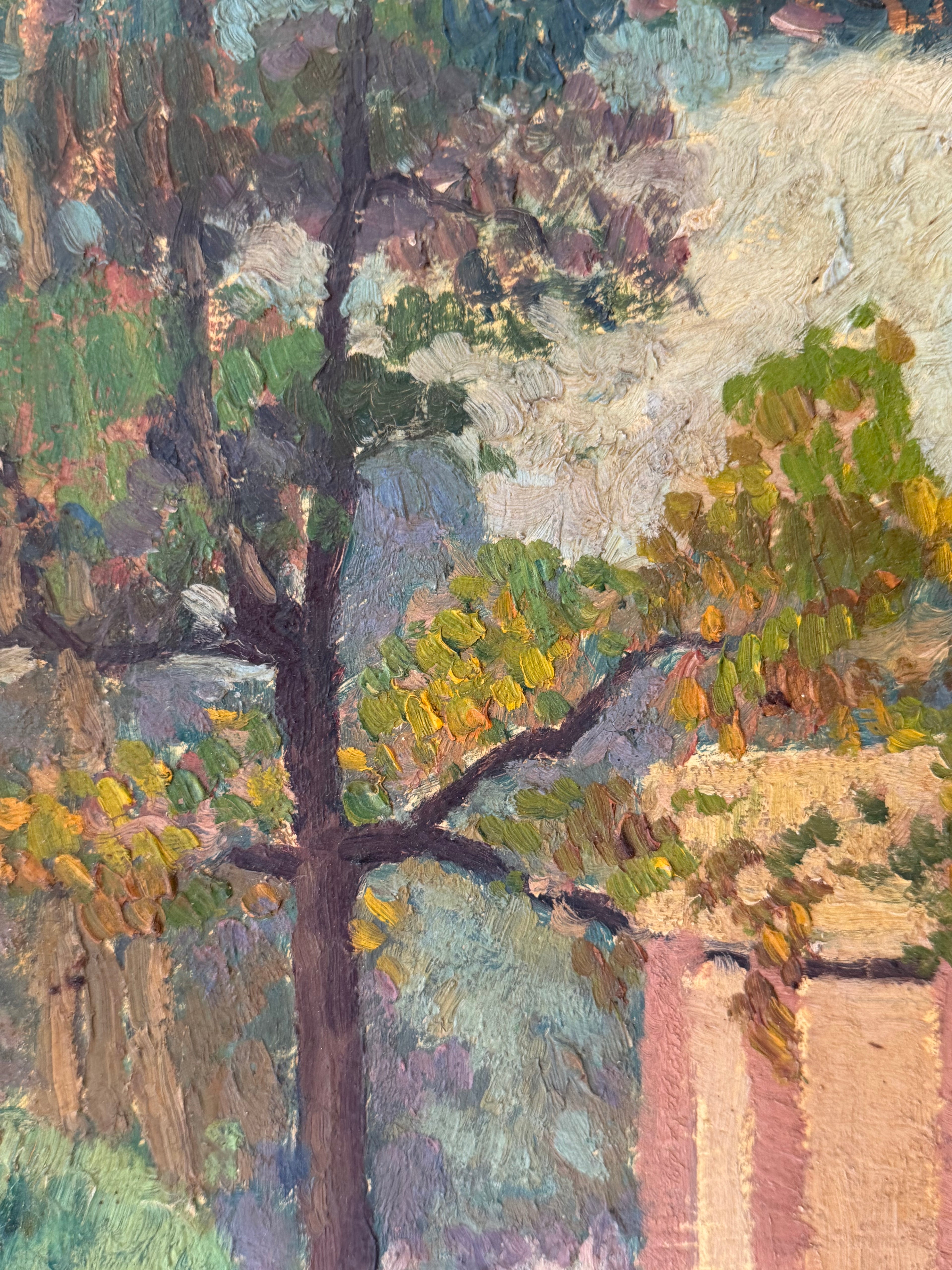 Harry Wertz “Rome” Oil on Board Landscape Painting with Classical Temple