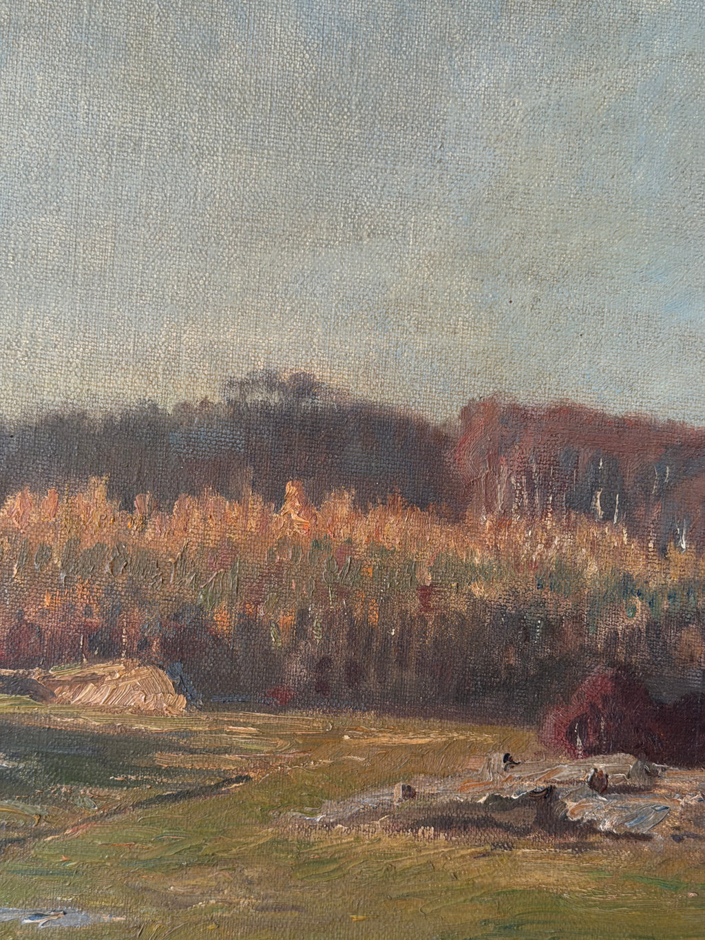 Olaf Viggo Langer (German, b.1860) Pastoral Landscape Oil Painting on Canvas