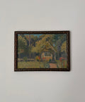 Vintage English Garden Oil Painting | Cottage Landscape | Original