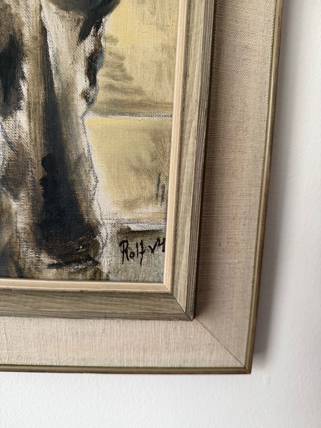 Swedish Modern Figurative Acrylic on Canvas | Framed Scandinavian Portrait Painting