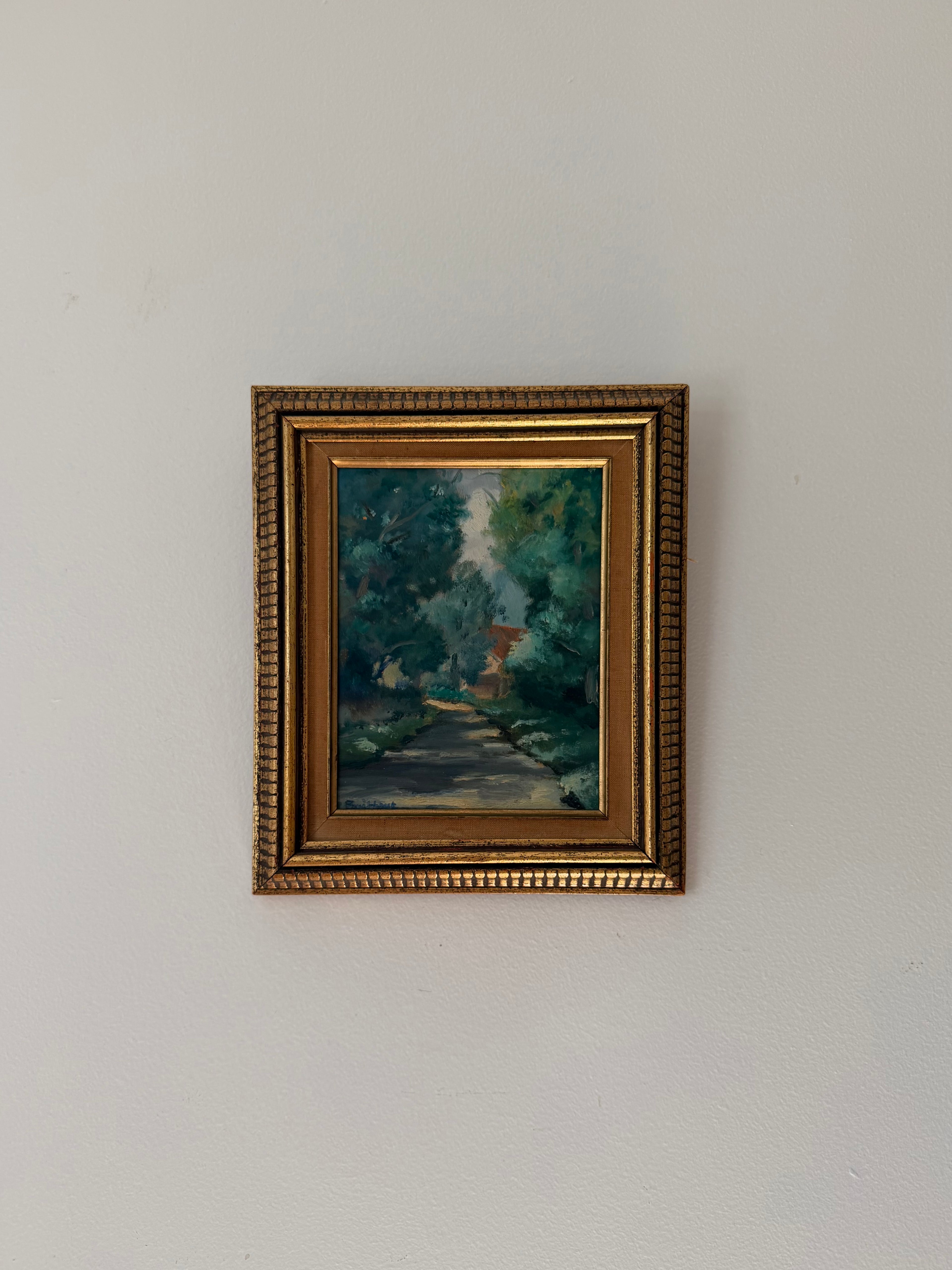Louis Boekhout Dutch Canadian Impressionist Woodland Path Oil Painting Framed