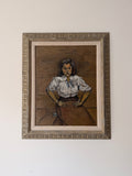 Now You Listen Here by Wood Gaylor, an original midcentury American portrait in a vintage frame