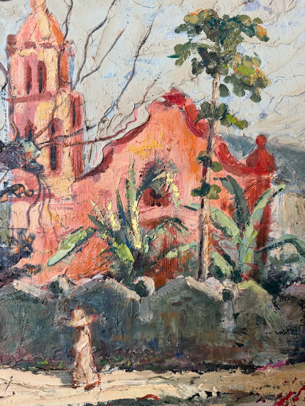 Jean Schweckler Oil Painting | Mexican Mission Landscape | Signed Original