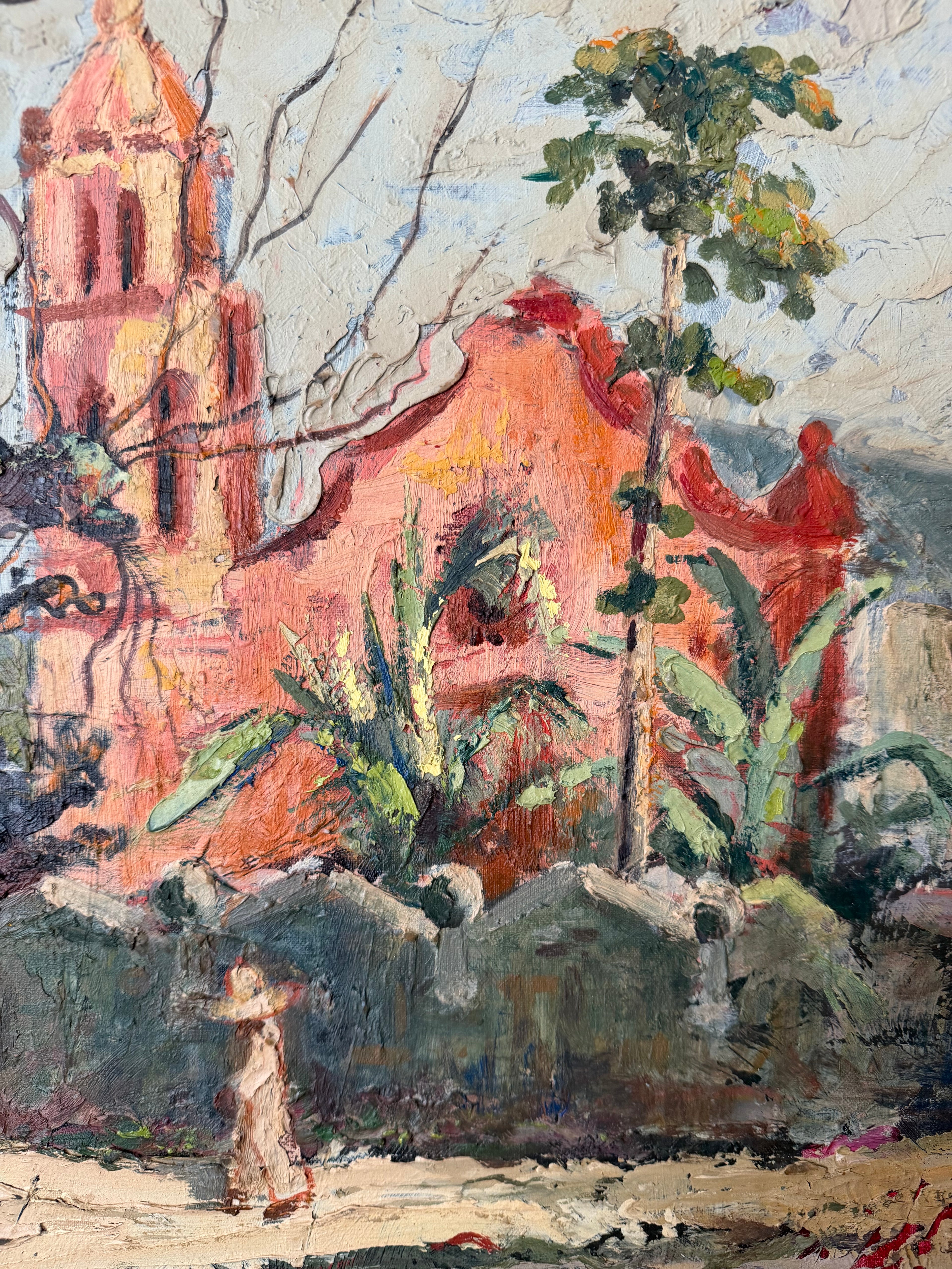 Jean Schweckler Oil Painting | Mexican Mission Landscape | Signed Original