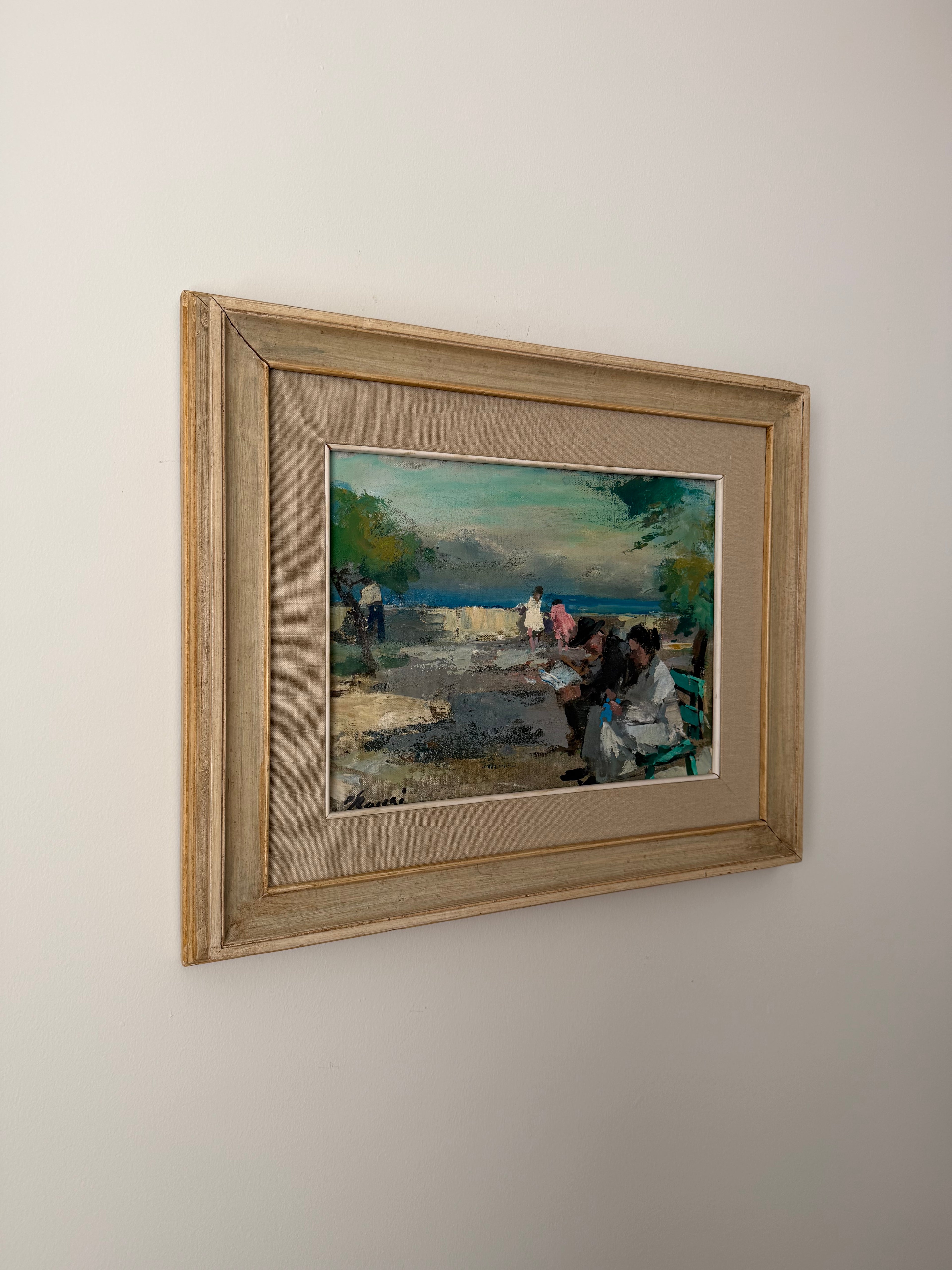 Original Italian Impressionist Oil Painting | Antignano, Livorno Coastal Scene | Florence Gallery Provenance