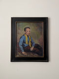 Vintage American Portrait Oil Painting of Young Boy | Signed Original