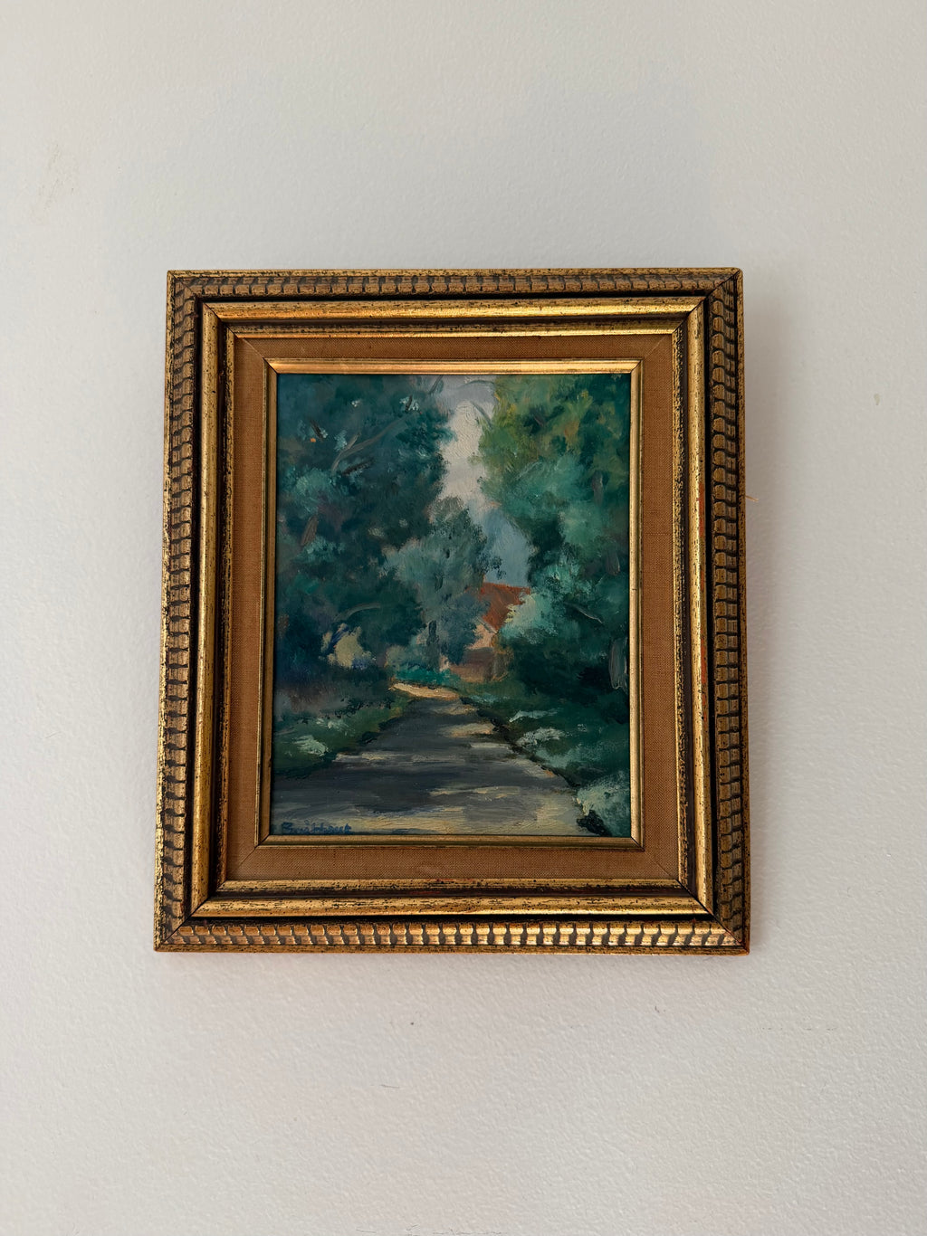 Louis Boekhout Dutch Canadian Impressionist Woodland Path Oil Painting Framed